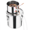 VEVOR Alcohol Still, 3 Gal / 11.4 L Stainless Steel Water Alcohol Distiller with Copper Coil, Home Brewing Refining Fermentation Kit with Thermometer & Pump, for Wine Whisky Brandy, Silver