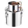 VEVOR Alcohol Still, 5 Gal / 19 L Stainless Steel Water Alcohol Distiller with Copper Coil, Home Brewing Refining Fermentation Kit with Thermometer, for Wine Whisky Brandy, Silver