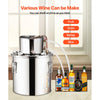 VEVOR Alcohol Still, 5 Gal / 19 L Stainless Steel Water Alcohol Distiller with Copper Coil, Home Brewing Refining Fermentation Kit with Thermometer & Pump, for Wine Whisky Brandy, Silver