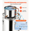 VEVOR Alcohol Still, 5 Gal / 19 L Stainless Steel Water Alcohol Distiller with Copper Coil, Home Brewing Refining Fermentation Kit with Thermometer & Pump, for Wine Whisky Brandy, Silver