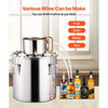 VEVOR Alcohol Still, 8 Gal / 30 L Stainless Steel Water Alcohol Distiller with Copper Coil, Home Brewing Refining Fermentation Kit with Thermometer & Pump, for Wine Whisky Brandy, Silver