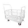 VEVOR Platform Truck Cart with Cage, 2000 lbs Capacity, 6-in-1 Foldable Flatbed Cart with Swivel Wheels, Heavy Duty Hand Truck, Multi-Functional Push Dolly, for Grocery Laundry, 44.5 x 26.6 x 42.1 in