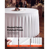VEVOR Spandex Tablecloth with Skirt, 60-in Round Table Covers 6 Pack, White, for Party Wedding Banquet Festival, Washable, Reusable, One-Piece, Tight, Fitted Table Cloth with Pleated Skirt