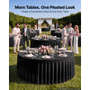 VEVOR Spandex Tablecloth with Skirt, 60-in Round Table Covers 6 Pack, Black, for Party Wedding Banquet Festival, Washable, Reusable, One-Piece, Tight, Fitted Table Cloth with Pleated Skirt
