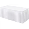 VEVOR Spandex Tablecloth with Skirt, 6 ft Rectangular Covers, 2 Pack, White, for Party Wedding Banquet Festival, Washable, Reusable, One-Piece, Tight, Fitted Table Cloth with Pleated Skirt