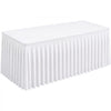 VEVOR Spandex Tablecloth with Skirt, 6 ft Rectangular Covers, 2 Pack, White, for Party Wedding Banquet Festival, Washable, Reusable, One-Piece, Tight, Fitted Table Cloth with Pleated Skirt