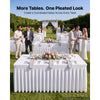 VEVOR Spandex Tablecloth with Skirt, 6 ft Rectangular Covers, 6 Pack, White, for Party Wedding Banquet Festival, Washable, Reusable, One-Piece, Tight, Fitted Table Cloth with Pleated Skirt