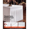 VEVOR Spandex Tablecloth with Skirt, 6 ft Rectangular Covers, 6 Pack, White, for Party Wedding Banquet Festival, Washable, Reusable, One-Piece, Tight, Fitted Table Cloth with Pleated Skirt