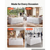 VEVOR Spandex Tablecloth with Skirt, 6 ft Rectangular Covers, 6 Pack, White, for Party Wedding Banquet Festival, Washable, Reusable, One-Piece, Tight, Fitted Table Cloth with Pleated Skirt