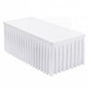 VEVOR Spandex Tablecloth with Skirt, 6 ft Rectangular Covers, 6 Pack, White, for Party Wedding Banquet Festival, Washable, Reusable, One-Piece, Tight, Fitted Table Cloth with Pleated Skirt
