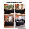 VEVOR Spandex Tablecloth with Skirt, 6 ft Rectangular Covers, 2 Pack, Black, for Party Wedding Banquet Festival, Washable, Reusable, One-Piece, Tight, Fitted Table Cloth with Pleated Skirt