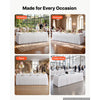 VEVOR Spandex Tablecloth with Skirt, 8 ft Rectangular Covers, 6 Pack, White, for Party Wedding Banquet Festival, Washable, Reusable, One-Piece, Tight, Fitted Table Cloth with Pleated Skirt