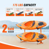 VEVOR Freestanding Kayak Storage Rack, Kayak Stand for 2 Kayak Canoe Paddleboard, Heavy-duty Steel Kayak Hanger Holder with Padded Arms and Adjustable Width, 175LBS Max Load, for Indoor Outdoor Garage