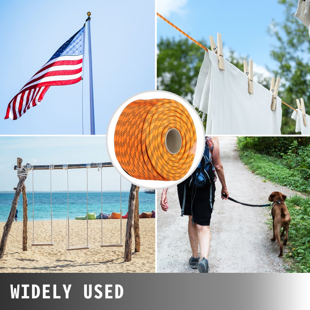 Polyester Rope 7/16" x 150', Load and Pulling Rope, 8400lbs Breaking Strength
