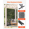 VEVOR Metal Privacy Screen, 47" W x 76" H, Outdoor Privacy Screens 3-Panel, Freestanding Outdoor Divider with Stand, Decorative Garden Steel Privacy Fence for Balcony Patio Indoor Room Hot Tub Black