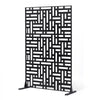 VEVOR Metal Privacy Screen, 47" W x 76" H, Outdoor Privacy Screens 3-Panel, Freestanding Outdoor Divider with Stand, Decorative Garden Steel Privacy Fence for Balcony Patio Indoor Room Hot Tub Black