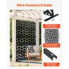 VEVOR Metal Privacy Screen, 47" W x 72" H, Outdoor Privacy Screens 5-Panel, Freestanding Outdoor Divider with Stand, Decorative Garden Steel Privacy Fence for Balcony Patio Indoor Room Black
