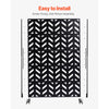 VEVOR Metal Privacy Screen, 47" W x 72" H, Outdoor Privacy Screens 5-Panel, Freestanding Outdoor Divider with Stand, Decorative Garden Steel Privacy Fence for Balcony Patio Indoor Room Black