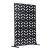 VEVOR Metal Privacy Screen, 47" W x 72" H, Outdoor Privacy Screens 5-Panel, Freestanding Outdoor Divider with Stand, Decorative Garden Steel Privacy Fence for Balcony Patio Indoor Room Black