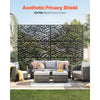 VEVOR Metal Privacy Screen, 47" W x 72" H, Outdoor Privacy Screens & Panels, Freestanding Outdoor Divider with Stand, 3-Panel Decorative Garden Steel Privacy Fence for Balcony Patio Indoor Room Black