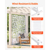 VEVOR Metal Privacy Screen, 47" W x 76" H Outdoor Privacy Screens 3-Panel, Freestanding Outdoor Divider with Stand, Decorative Garden Steel Privacy Fence for Balcony Patio Indoor Room Hot Tub White