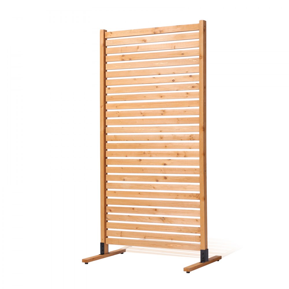 VEVOR Wooden Privacy Screen, 36" W x 76" H Outdoor Privacy Screen, Freestanding Wood Privacy Panel with Stand, Decorative Patio Privacy Screen, Outdoor Divider for Balcony Patio Lawn Garden