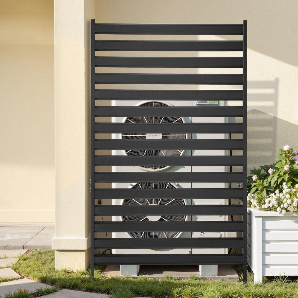 VEVOR Metal Privacy Screen, 38" W x 60" H Freestanding Modern Privacy Fence, Garden Divider Panel with Extended Ground Stakes & Panel Height Adjustable, Freestanding Outdoor Divider for Garden, Indoor
