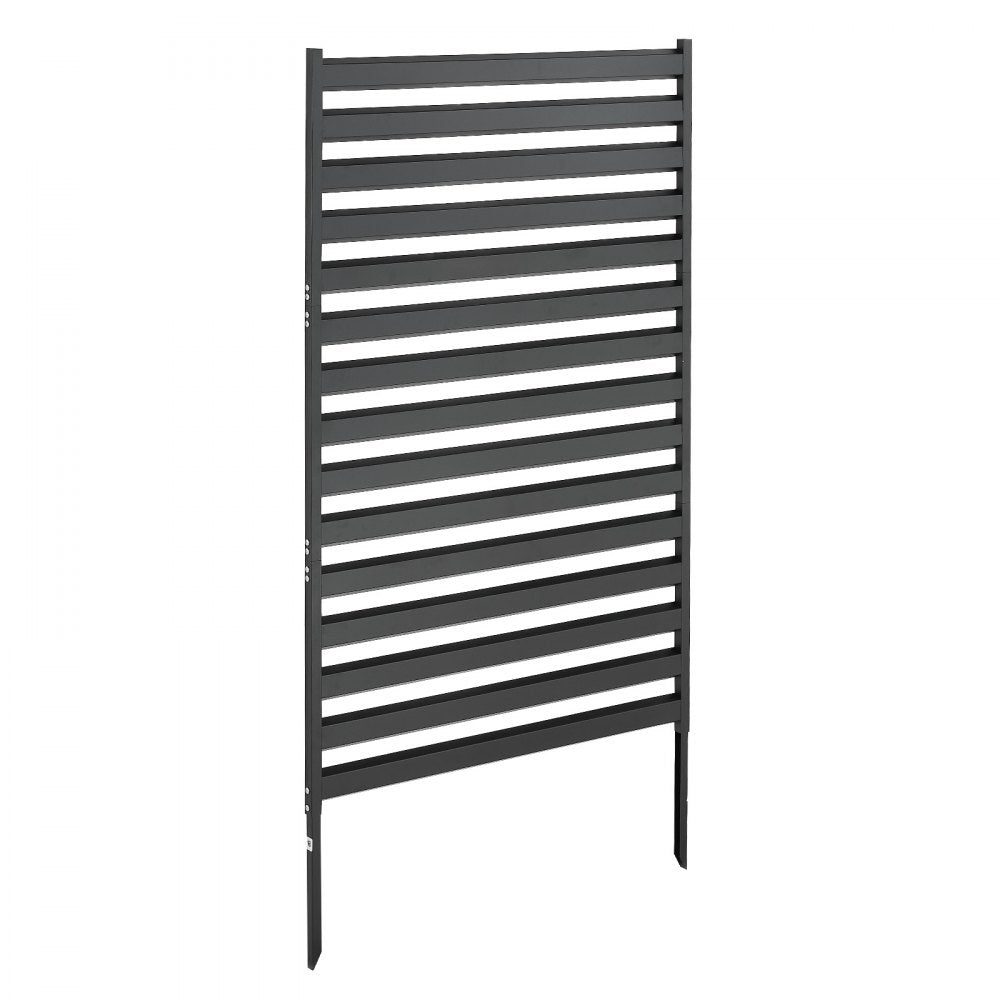 VEVOR Metal Privacy Screen, 38" W x 60" H Freestanding Modern Privacy Fence, Garden Divider Panel with Extended Ground Stakes & Panel Height Adjustable, Freestanding Outdoor Divider for Garden, Indoor
