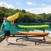 VEVOR Kayak Storage Rack for 3 Kayaks, Holds 200 lbs, Heavy Duty Adjustable Freestanding Stand with Lockable Wheels for Indoor Outdoor Garage Shed Dock, Holder for Canoe, SUP, Surfboard & Paddleboard
