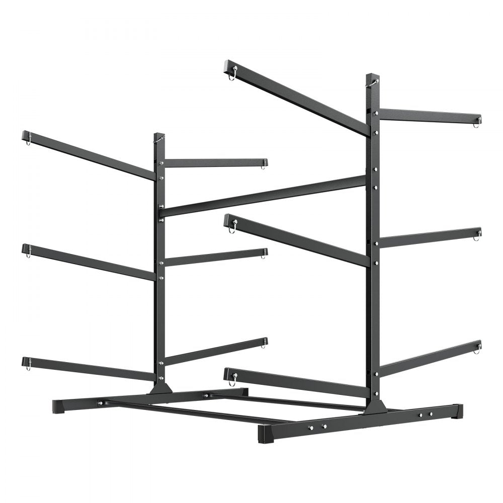 VEVOR Kayak Storage Rack for 6 Kayaks, Holds 400 lbs, Heavy Duty Freestanding Stand for Indoor Outdoor Garage Shed Dock, Storage Rack Stand Holder for Canoe, Small Boat, SUP, Surfboard & Paddleboard