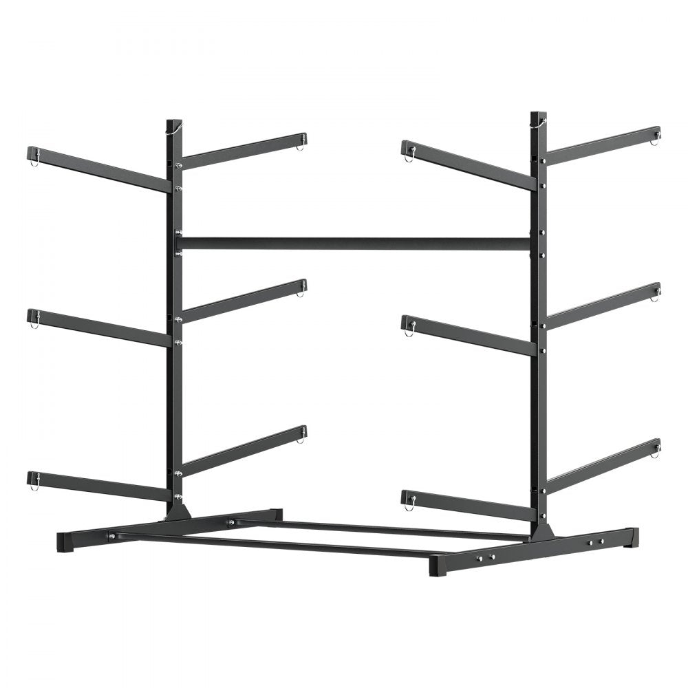VEVOR Kayak Storage Rack for 6 Kayaks, Holds 400 lbs, Heavy Duty Freestanding Stand for Indoor Outdoor Garage Shed Dock, Storage Rack Stand Holder for Canoe, Small Boat, SUP, Surfboard & Paddleboard