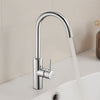 VEVOR Touchless Kitchen Bar Sink Faucet, Single Handle Automatic Motion Sensor Bathroom Faucet, Hands-Free Adjustable Cold Hot Water Mixer Flexible Swivel for 9/16 in Pipe,Chrome Plated Silver