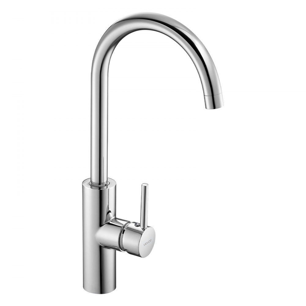 VEVOR Touchless Kitchen Bar Sink Faucet, Single Handle Automatic Motion Sensor Bathroom Faucet, Hands-Free Adjustable Cold Hot Water Mixer Flexible Swivel for 9/16 in Pipe,Chrome Plated Silver