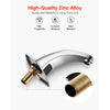 VEVOR Touchless Bathroom Sink Faucet, Automatic Motion Sensor Restroom Toilet Faucet Cold Water with Hole Cover Plate, Battery Operated for 9/16 in Pipe Commercial Lavatory,Chrome Plated Silver,G233M