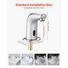 VEVOR Touchless Bathroom Sink Faucet, Automatic Motion Sensor Restroom Toilet Faucet Cold Water with Hole Cover Plate, Battery Operated for 9/16 in Pipe Commercial Lavatory,Chrome Plated Silver G112M