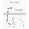 VEVOR Touchless Bathroom Sink Faucet, Automatic Motion Sensor Restroom Toilet Faucet Cold Water with Hole Cover Plate, Battery Operated for 9/16 in Pipe Commercial Lavatory,Chrome Plated Silver G112M