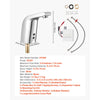 VEVOR Touchless Bathroom Sink Faucet, Automatic Motion Sensor Restroom Toilet Faucet Cold Water with Single Hole, Battery Operated for 9/16 in Pipe Commercial Lavatory,Chrome Plated Silver