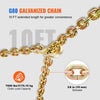 VEVOR Chain and Binder Kit, 3/8"-1/2" Ratchet Load Binders 9200 lbs Working Load Limit, 3/8" x 10' G80 Chains with Grab Hooks, Ratchet Binders and Chains for Truck, Tie Down, Hauling, Towing, 2 Set
