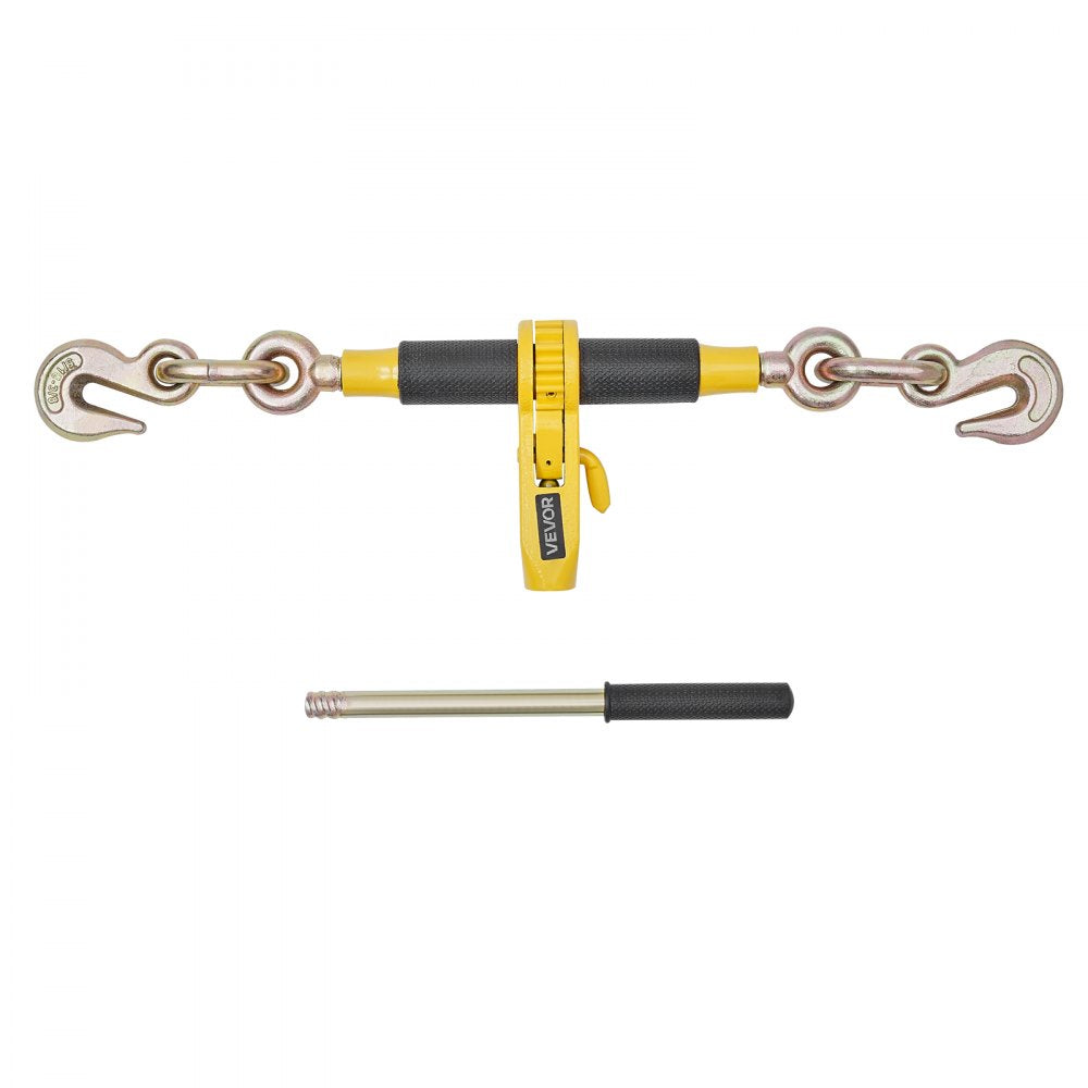 VEVOR Ratchet Chain Binder, 5/16 in x 10 ft G80 Chains, 8000 lbs Working Load of Ratchet Load Binder, Chains and Binders Set, Tie Down Hauling Chain Binders for Hauling, Towing, Logging, Lifting