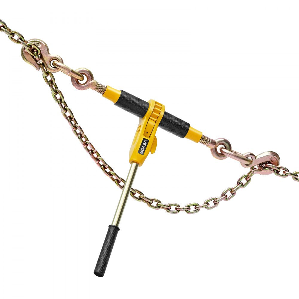 VEVOR Ratchet Chain Binder, 5/16 in x 14 ft G80 Chains, 8000 lbs Working Load of Ratchet Load Binder, Chains and Binders Set, Tie Down Hauling Chain Binders for Hauling, Towing, Logging (2 Sets)