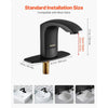 VEVOR Touchless Bathroom Sink Faucet, Automatic Motion Sensor Restroom Toilet Faucet with Hole Cover Plate, Battery Operated,Adjustable Temperature for 9/16 in Pipe Commercial Lavatory,Matte Black