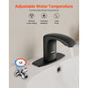 VEVOR Touchless Bathroom Sink Faucet, Automatic Motion Sensor Restroom Toilet Faucet with Hole Cover Plate, Battery Operated,Adjustable Temperature for 9/16 in Pipe Commercial Lavatory,Matte Black