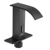VEVOR Touchless Bathroom Sink Faucet, Automatic Motion Sensor Waterfall Restroom Toilet Faucet with Hole Cover Plate, Battery Operated,Hot/Cold Water for 9/16 in Pipe Commercial Lavatory,Matte Black