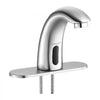 VEVOR Touchless Bathroom Sink Faucet, Automatic Motion Sensor Restroom Toilet Faucet with Hole Cover Plate, Battery Operated,Adjustable Temp for 9/16 in Pipe Commercial Lavatory,Brushed Nickel Silver
