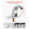 VEVOR Touchless Bathroom Sink Faucet, Automatic Motion Sensor Restroom Toilet Faucet with Hole Cover Plate, Battery Operated,Adjustable Temp for 9/16 in Pipe Commercial Lavatory,Chrome Plated Silver