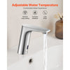 VEVOR Touchless Bathroom Sink Faucet, Automatic Motion Sensor Restroom Toilet Faucet, HandsFree Adjustable Cold Hot Single Handle Water Mixer Battery Operated for 9/16 in Pipe,Brushed Nickel Silver