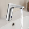 VEVOR Touchless Bathroom Sink Faucet, Automatic Motion Sensor Restroom Toilet Faucet, HandsFree Adjustable Cold Hot Single Handle Water Mixer Battery Operated for 9/16 in Pipe,Brushed Nickel Silver