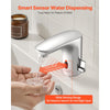 VEVOR Touchless Bathroom Sink Faucet, Automatic Motion Sensor Restroom Toilet Faucet, HandsFree Adjustable Cold Hot Single Handle Water Mixer Battery Operated for 9/16 in Pipe,Chrome Plated Silver
