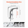 VEVOR Touchless Bathroom Sink Faucet, Automatic Motion Sensor Restroom Toilet Faucet, HandsFree Adjustable Cold Hot Single Handle Water Mixer Battery Operated for 9/16 in Pipe,Chrome Plated Silver