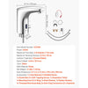 VEVOR Touchless Bathroom Sink Faucet, Automatic Motion Sensor Restroom Toilet Faucet, HandsFree Adjustable Cold Hot Single Handle Water Mixer Battery Operated for 9/16 in Pipe,Chrome Plated Silver